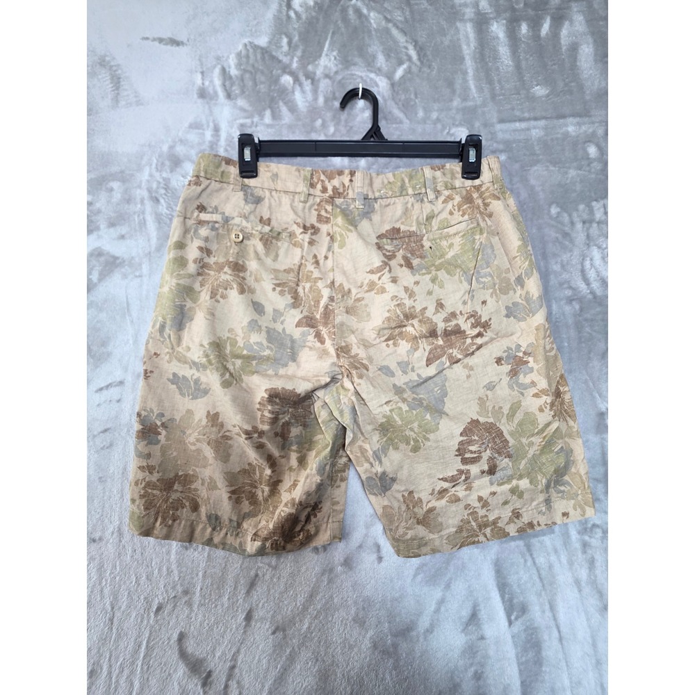 Uniqlo Mens Floral Chino Shorts Beige Cotton Botanical Print Size L - Picture 9 of 9